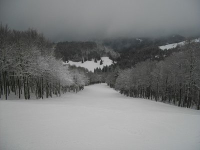 Menschenleere Abfahrt Goulet bleu