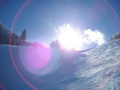 Riesen-Halfpipe auf Piste Goulet Rouge (natürlich)