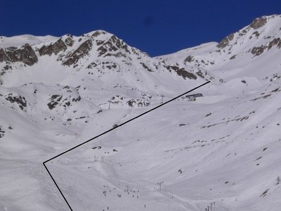 Etwaiger Verlauf des ehemaligen Skilft "Marais".