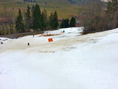 Zielhang - hart an der Grenze...<br />Unten noch ein flacher Anfänger-Seillift