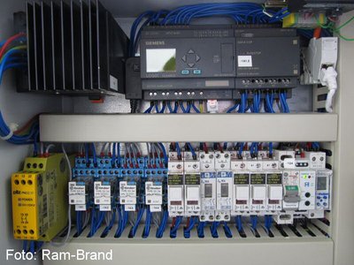 Schaltschrank innen, oberer Teil