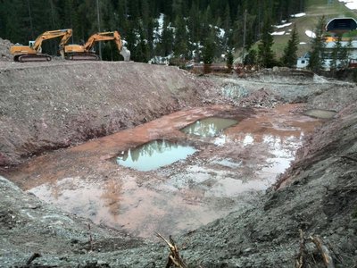 Aushub der Talstation Drei Zinnen