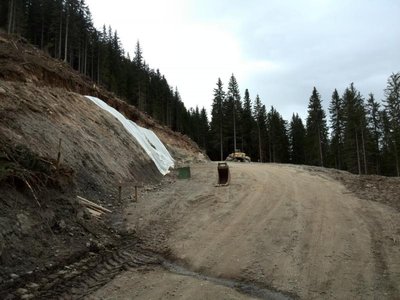 Arbeiten an der Unterführung oberhalb der Talstation Drei Zinnen