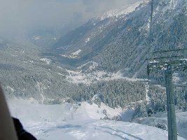 Blick aus der Schafbergbahn auf Gargellen.
