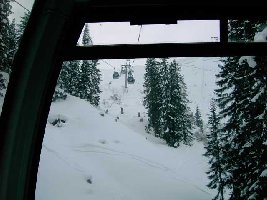Blick aus der Schafbergbahn in Richtung Bergstation.
