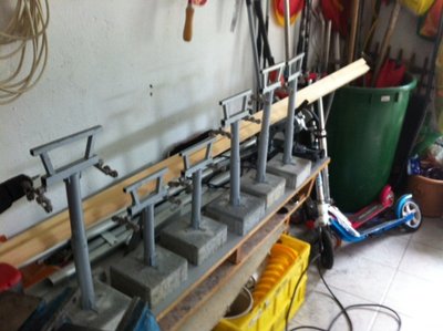 Stützen nach der lackierung