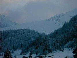 Zoom vom Ort Gargellen ins Schafberg Gebiet.