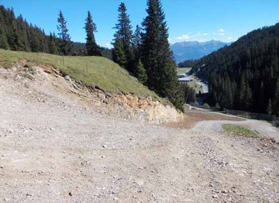 Einmündungsbereich der neuen Pistenführung auf den bisherigen Kurs