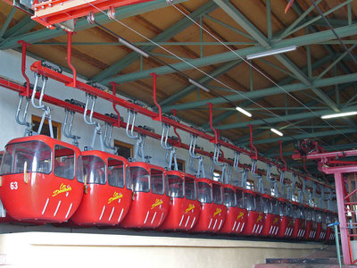 Gondelmagazin in der Bergstation