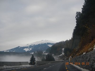 Bewölkt auf dem Weg nach Laax und der Crap