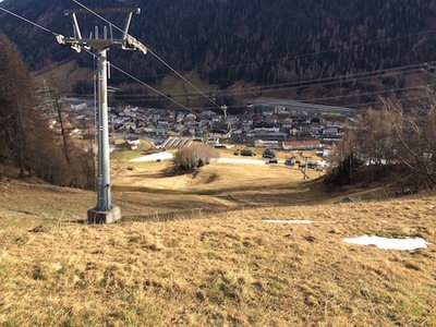 Piste 25 oberhalb von St. Anton am 20.12.2014