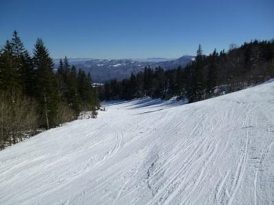 Olympia Damen Abfahrt im unteren Drittel