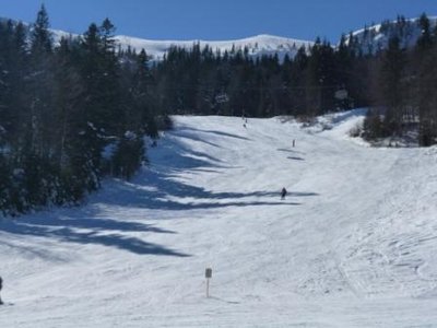 Olympia Damen Abfahrt im Zielbereich