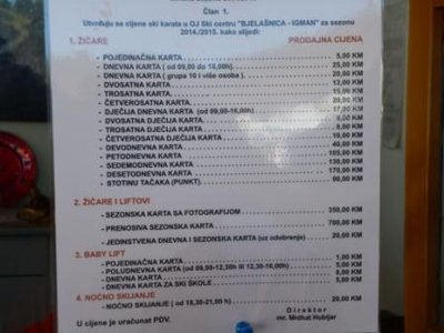 Preisliste: Tageskarte Erwachsene 12,50 EUR, Kinder 8,50 EUR, für die Einheimischen nicht billig