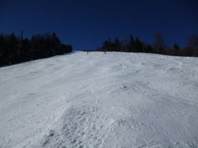 In der Ostabfahrt keine optimale Pistenpräparierung