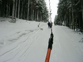 im Schomberg-Lift (ca 1. Drittel durch den Wald)