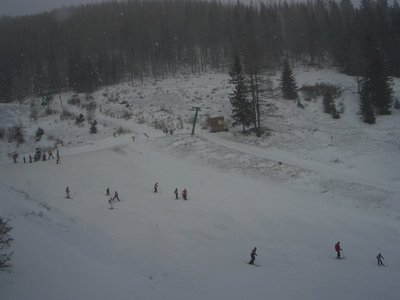 Blick vom Brunnalmlift auf den oberen Teil + Ausstieg des Muldenlifts. Damals gab es die Lawinenverbauung natürlich noch nicht.
