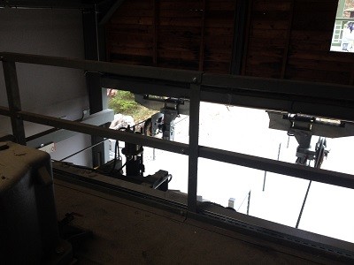 Blick von der Brücke runter zum Einstieg