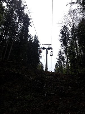 Die 1. Sektion von unten aus der Trasse...