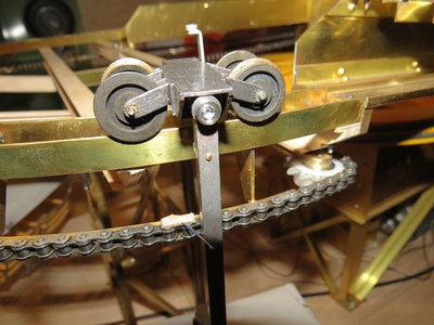 Ende des Kettenförderers vor dem Startapparat