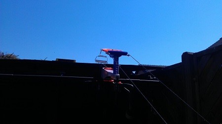 Die Bergstation mit blauem Himmel