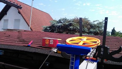 Blick auf die Hütte von der Bergstation aus