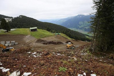 Skiroute Aschau auf Höhe Schnee Express Talstation