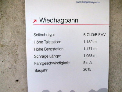 Die technischen Daten der Wiedhagbahn.