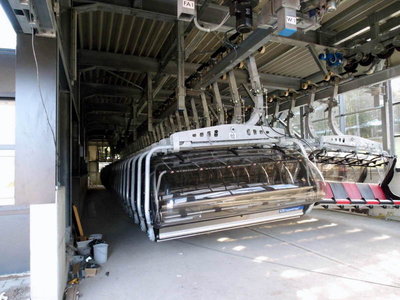 Blick in die Sesselgarage der Wiedhagbahn.