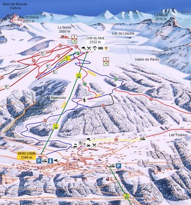 Pistenplan ohne Teleski Sigeroulaz