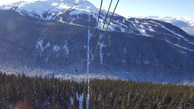 und zuguter letzt ein Bild aus der Peak2Peak gondola, die einfach nur Hammer ist mit Blick auf den Whistler Mountain.