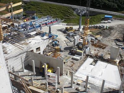 Albona Talstation von der Flexenbahn Talstation aus