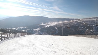 Start der 8 an der Schönberg Schaukel. Dahinter die laufende Artillerie an der 1 am Lachtal 6-er