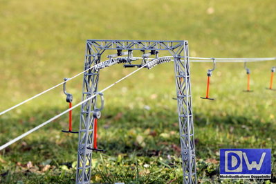 Stütze Nr. 8 mit 14er und 10er Rollenbatterie