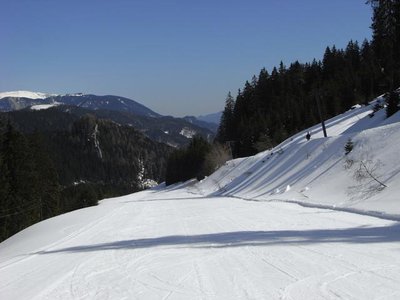 Sohlenalmabfahrt, rechts daneben der 2-SL Sohlenalm