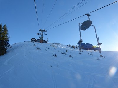 Nachmittags verkürzte uns die Hörnlebahn die Wartezeit auf den Abendskilauf am Gudiberg