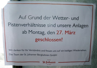 Saisonende St. Johann i.T.