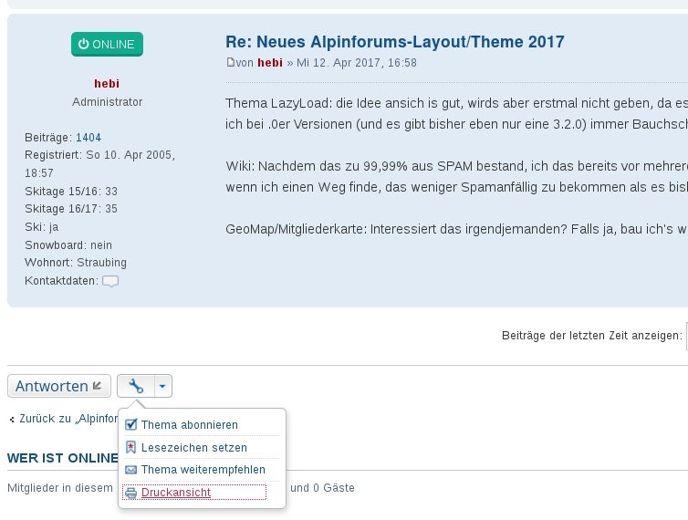 Druckansicht auswählen