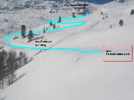 Alter und neuer Talstationsbereich &amp;quot;Chiesso&amp;quot; mit Einzeichnung.