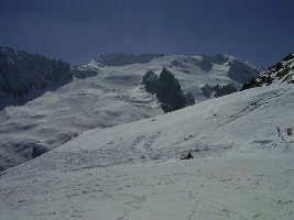 Blick vom Padon-Pass auf die Marmolada