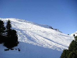 Oberer Teil von Piste 1, war den ganzen Tag über gut zu fahren