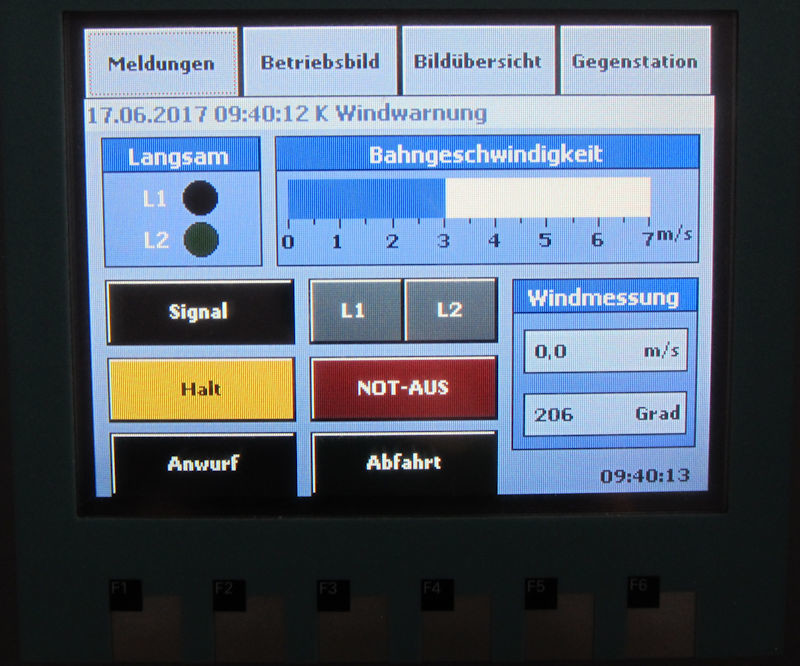 HMI :: Betriebsbild mit Tasten zur Bedienung