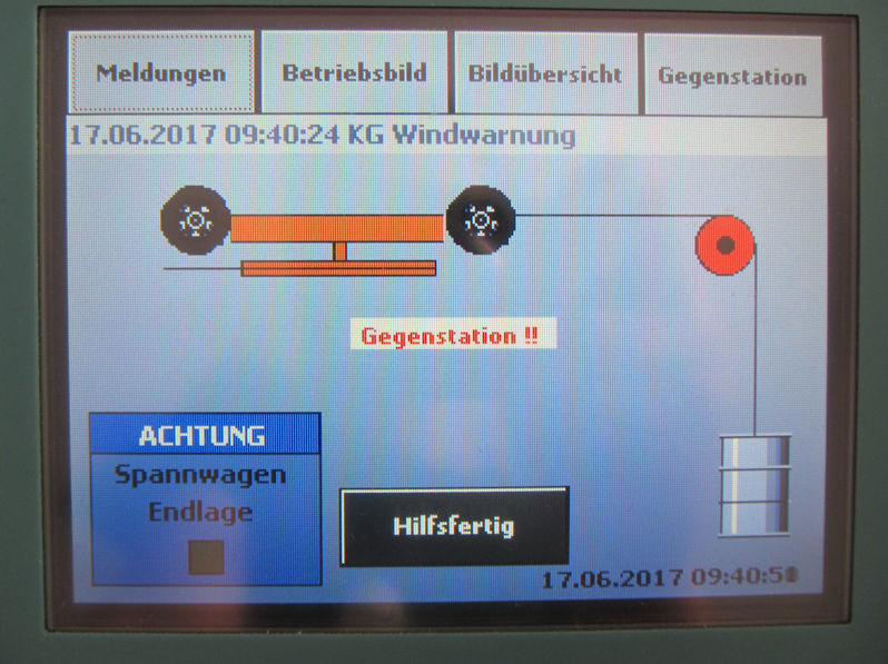 HMI :: Ansicht Gegenstation mit Spannwagen