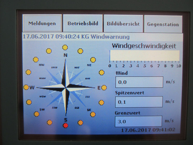 HMI :: Anzeige von Windgeschwindigkeit und Windrichtung