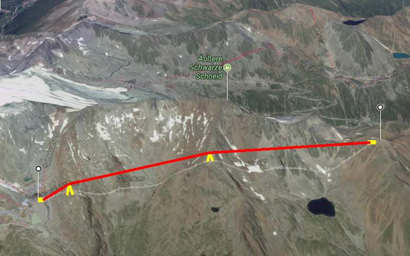 Google Earth-Bild mit vermuteter 3S-Trasse Gaislachkogl - Tiefenbach.