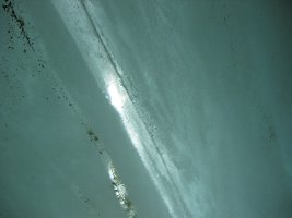 So sieht also Gletschereis von unten aus.