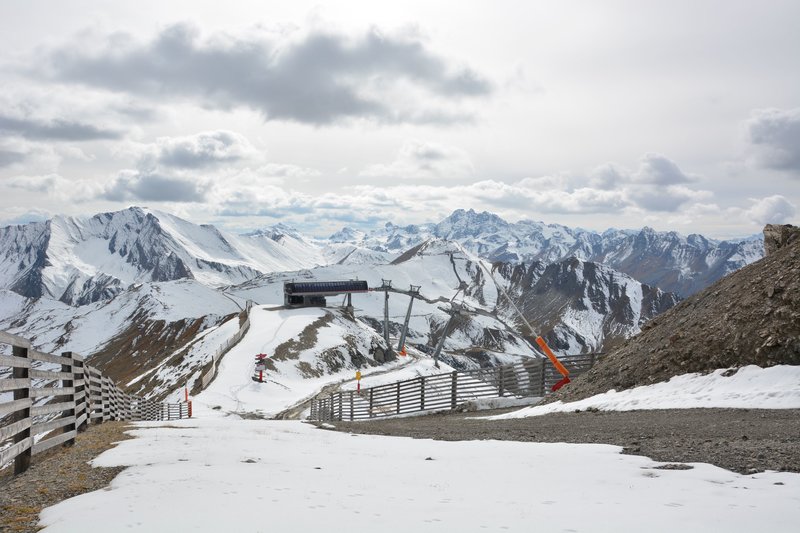 Blick in Richtung Palinkopf / Piz Val Gronda von der Anhöhe der Greitspitze