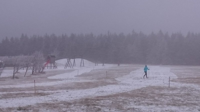 Langläuferin an der Sachsenbaude