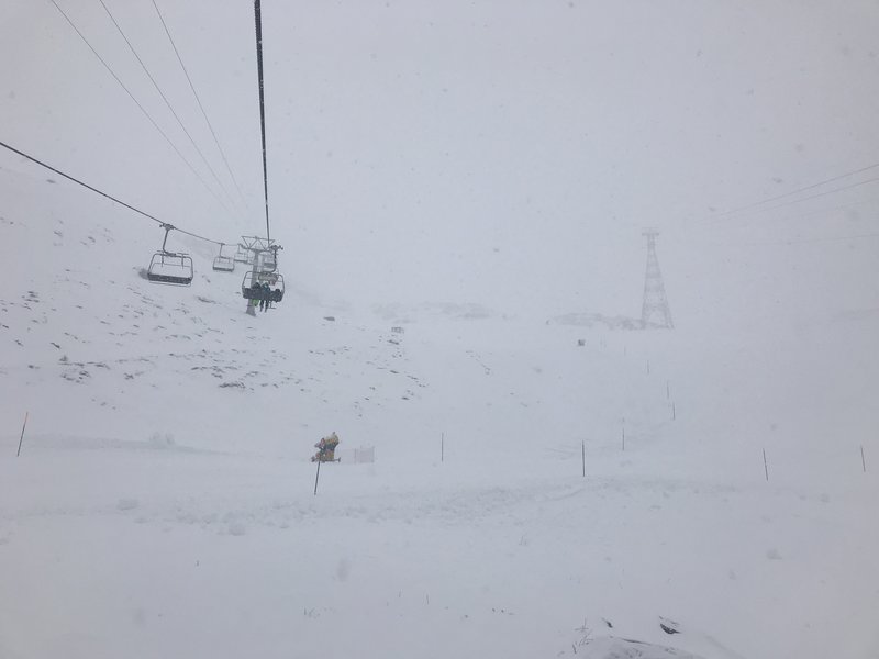 Die einzige geöffnete Piste