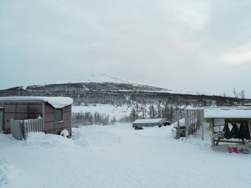 Das Skigebiet aus der Ferne betrachtet